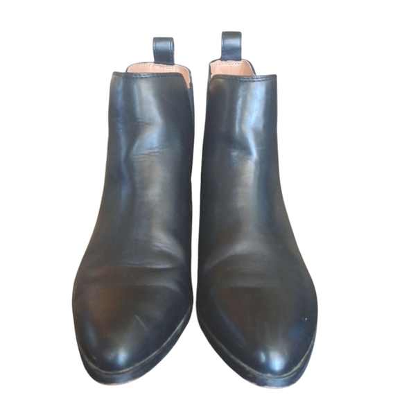 J. Crew Black Leather Ankle Boot Women's Black Chelsea Boots size 7 - Picture 2 of 10